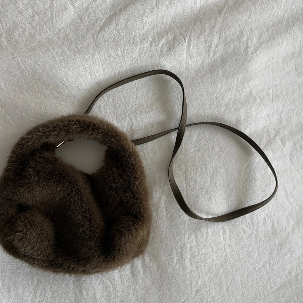 H&M Brown Faux Fur Shoulder Bag - Picture 2 of 8